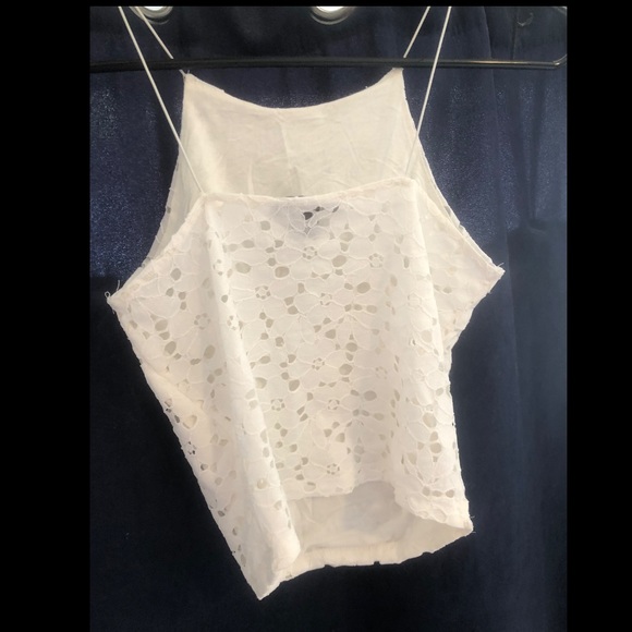 Good condition white lined lacey tank top. - Picture 2 of 4